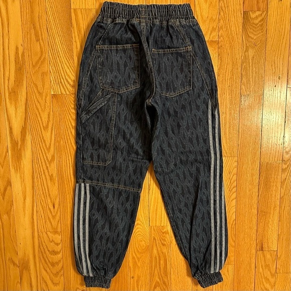 Adidas Ivy Park Monogram Denim Track Pants Dark Denim XXS Unisex Beyonce - Picture 4 of 11